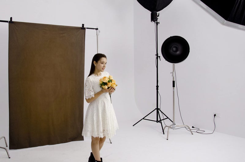 Kate Brown Backdrop 5x7ft Tan Headshot Backdrop Microfiber Photography Studio Props - Image 4